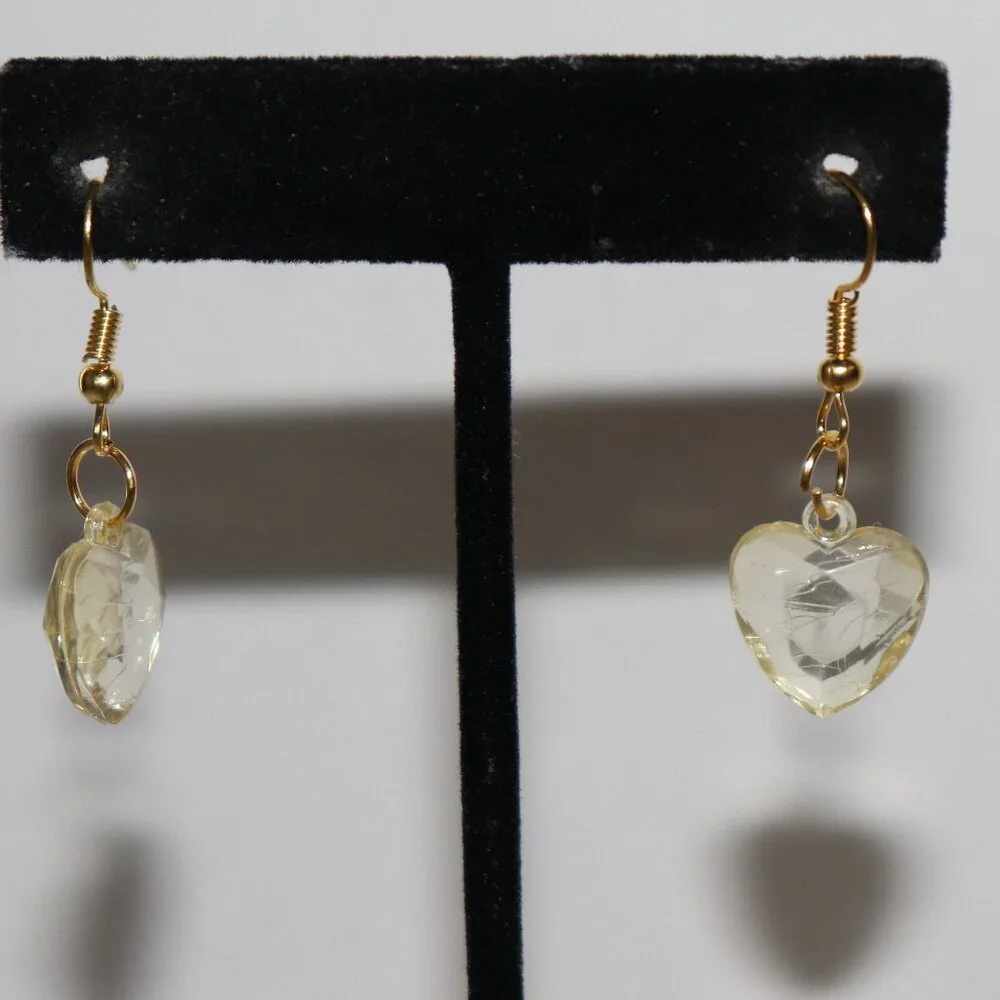 Yellow Heart Dangle Earrings | 1.5
